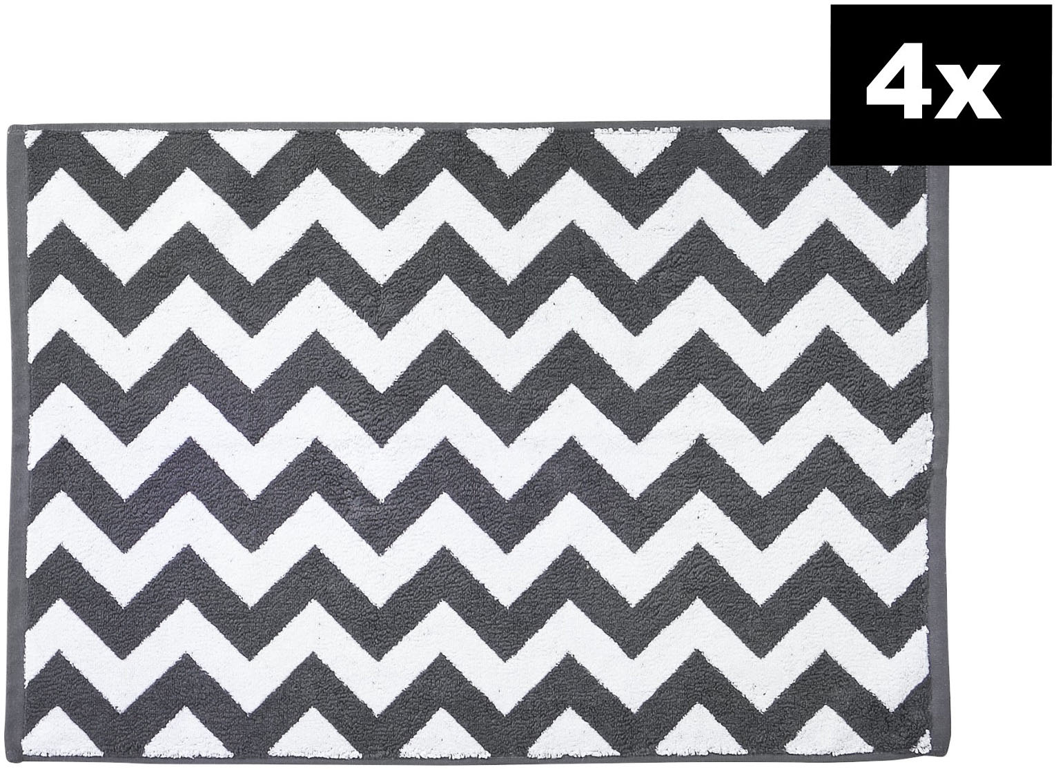 done. Badematte "DAILY SHAPES ZickZack 4er-Set" Höhe 5 mm fußbodenheizungsgeeignet Badvorleger aus 100% Baumwolle, Jacquardgewebt von Done.