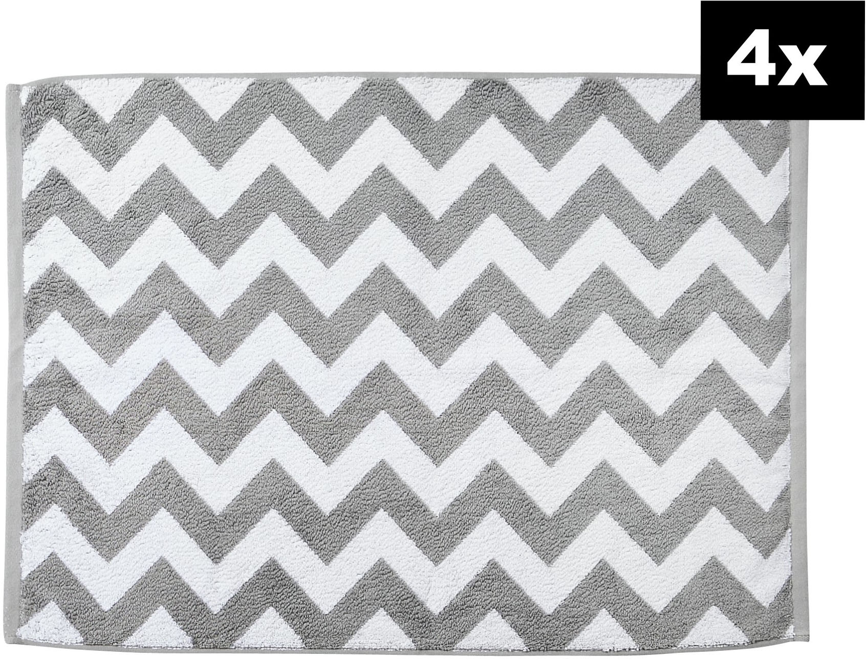 done. Badematte "DAILY SHAPES ZickZack 4er-Set" Höhe 5 mm fußbodenheizungsgeeignet Badvorleger aus 100% Baumwolle, Jacquardgewebt von Done.