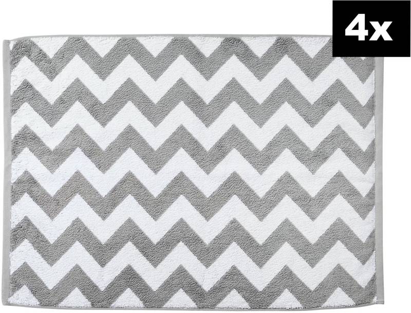 done. Badematte "DAILY SHAPES ZickZack 4er-Set" Höhe 5 mm fußbodenheizungsgeeignet Badvorleger aus 100% Baumwolle, Jacquardgewebt von Done.