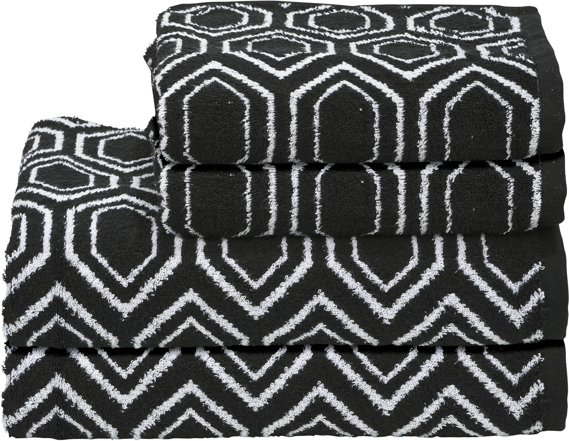 done. Handtuch Set "Daily Shapes Ethno" 2x Gästehandtücher & 2x Handtücher, Jacquardgewebe, modernes Muster von Done.
