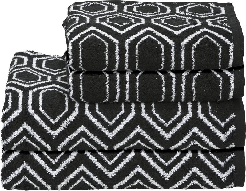 done. Handtuch Set "Daily Shapes Ethno" 2x Gästehandtücher & 2x Handtücher, Jacquardgewebe, modernes Muster von Done.