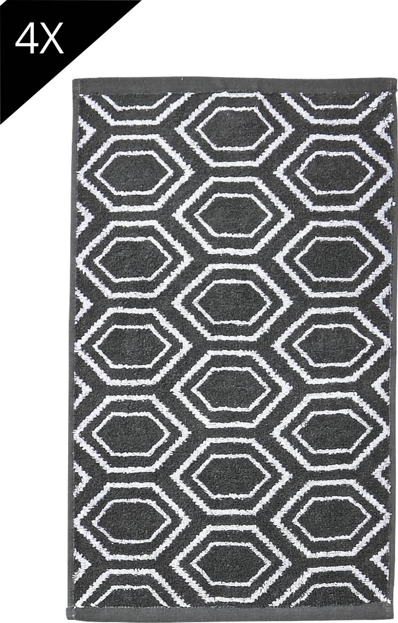 done. Handtuch Set "Ethno 4x Gästetücher (30x50 cm)" Gästehandtücher, Jacquardgewebe, modernes Muster von Done.