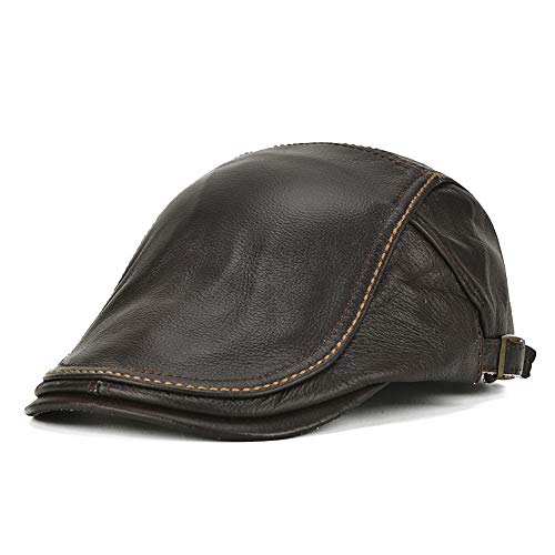 DongBao Barett Cap Herren Leder Schiebermütze Gatsby Schirmmütze Newsboy Flat Cap Baskenmütze 1920 Stil Gatsby Cap von DongBao