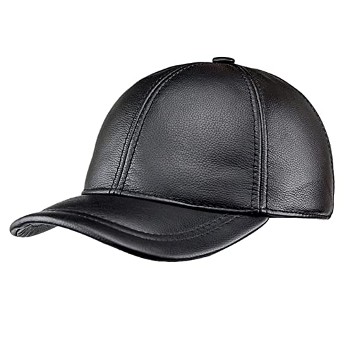 DongBao Baseball Cap Herren Damen Herbst Winter Kappe Verstellbar Ledermütze Winddicht Wasserdicht Outdoor Sports Schirmmütze mit Ohrenklappen von DongBao