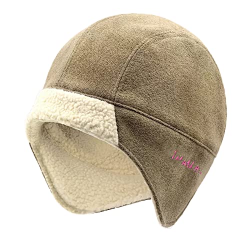 DongBao Damen WinterMütze Beanie Hut mit Ohrenklappen Polar Fleece gefüttert Kappe Pompon Hut Unisex Schädel Kappe von DongBao