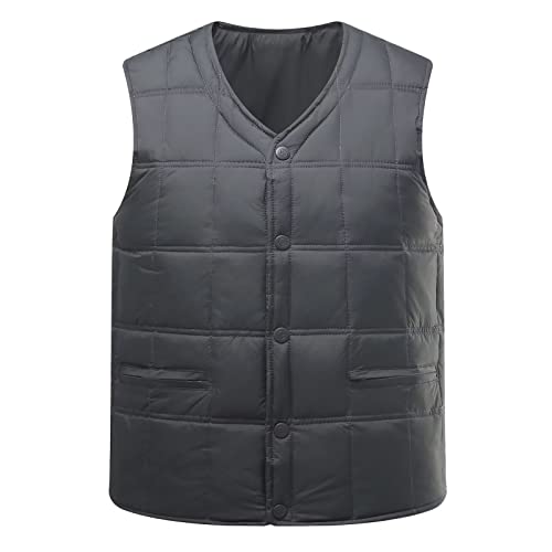 DongBao Herren Daunenweste Leichter Winter Steppweste V-Ausschnitt Body Warmer Weste mit Taschen für Männer von DongBao