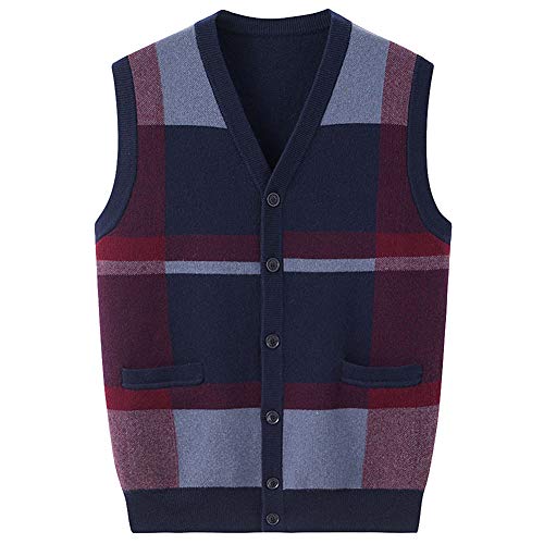 DongBao Herren Strickweste mit Knöpfen | Cardigan | Ärmellos Pullunder - Weste - Jacke- Strickjacke von DongBao