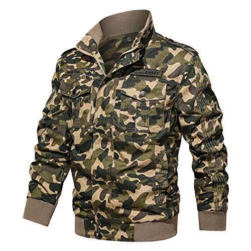 DongBao Herren Übergangsjacke MilitärJacke Stehkragen Windbreaker Cargo Jacke Bomberjacke Baumwoll Übergangsjacke von DongBao