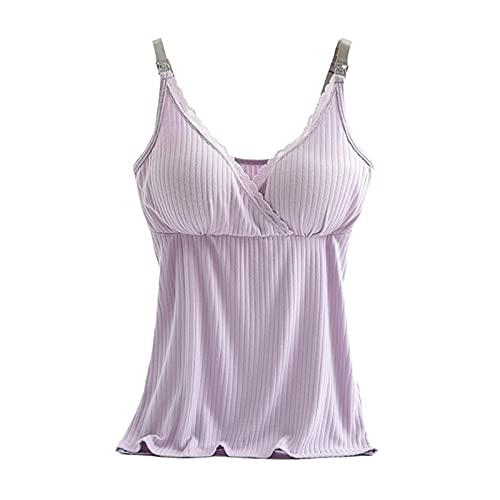 DongBao Stilltop Damen Unterhemd mit BH ohne Bügel Schwangerschaft Top Umstandsmode Stillunterhemd von DongBao