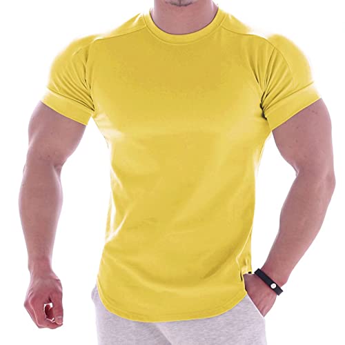 Herren Bodybuilding Athletic Shirts T-Shirts Schnell Trocknendes Gym Workout Top Kurzarm von DongBao