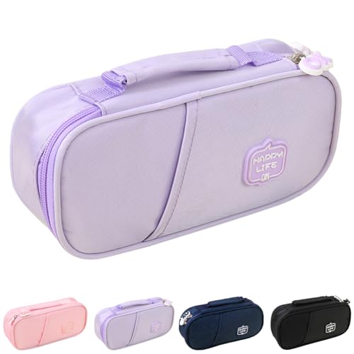 DongMaple Federmäppchen MädchenTeenager, Mäppchen Jungen Federtasche Studenten, Schlamppermäppchen Pencil case Schulsachen, Lila von DongMaple