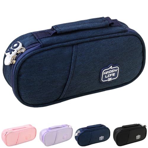 DongMaple Federmäppchen MädchenTeenager, Mäppchen Jungen Federtasche Studenten, Schlamppermäppchen Pencil case Schulsachen, Marineblau DongMaple Federmäppchen MädchenTeenager, Mäppchen Jungen Federtasche Studenten, Schlamppermäppchen Pencil case Schulsachen, Marineblau von DongMaple