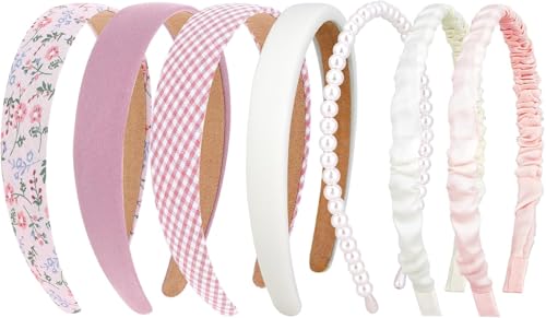 Dongdaping 7 Stück Damen Mädchen Set Rutschfest Blumen Dicke Stirnband Niedlich Perle Mädchen Rosa Retro Breit Stirnband Haarschmuck Dongdaping 7 Stück Damen Mädchen Set Rutschfest Blumen Dicke Stirnband Niedlich Perle Mädchen Rosa Retro Breit Stirnband Haarschmuck von Dongdaping