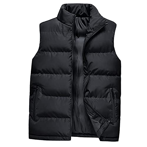 Herren Winterweste Winddicht Klassisch Ärmellos Jacke Leichte Weste Outdoor Puffer Weste, schwarz, Medium von Donggu