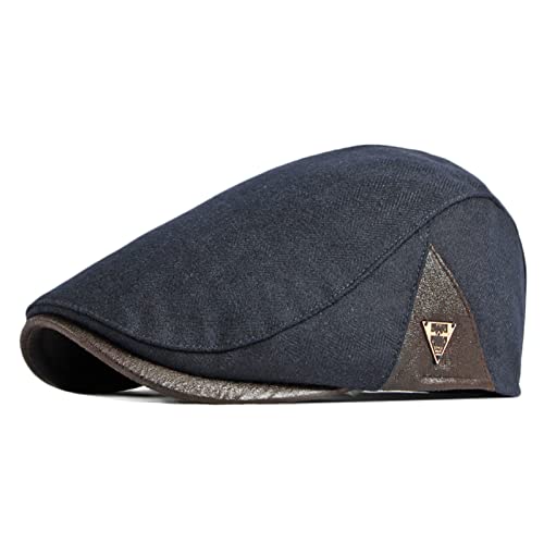 Newsboy Hut für Herren und Damen, Gatsby Efeu-Hut, Outdoor, Fahren, Golf-Hut, verstellbare flache Kappe, dunkelblau, Einheitsgröße von Donggu