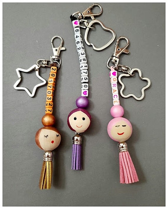 Kinder Name Schlüsselanhänger/Niedliche Puppe Gesicht Mit Namen Mädchen Name, Telefonnummer Accessoire Geschenk Für Kinder Name Schlüsselanhänger/Niedliche Puppe Gesicht Mit Namen Mädchen Name, Telefonnummer Accessoire Geschenk Für von DongleDongle