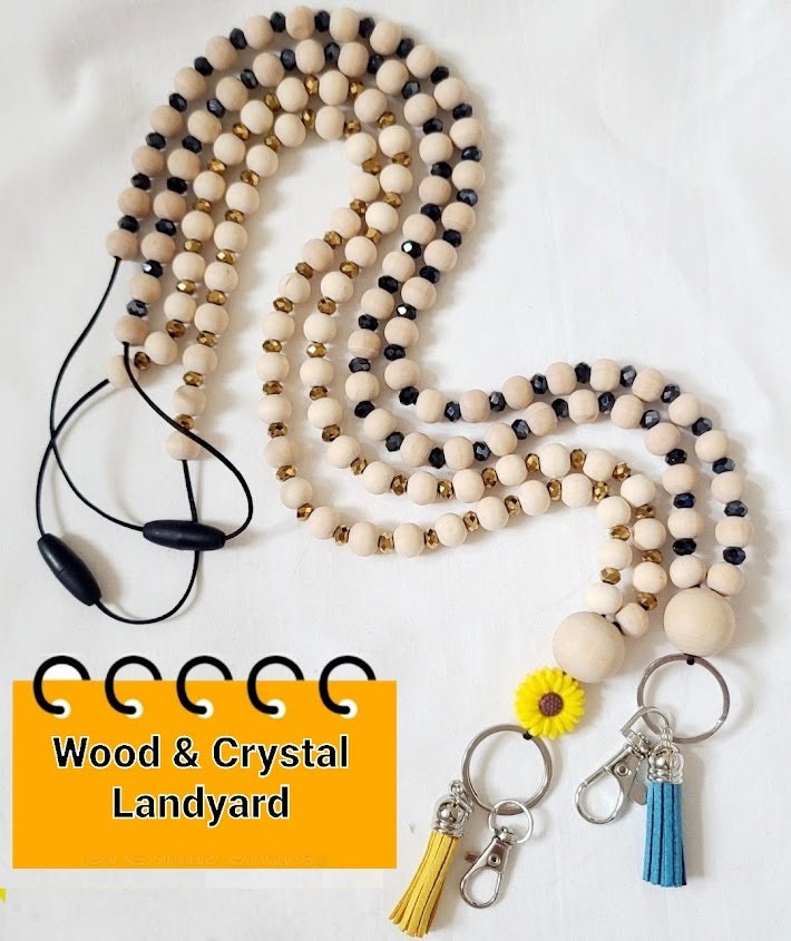 Personalisierbares Schlüsselband Aus Holzperlen Für Schlüssel Oder Id-Abzeichen von DongleDongle