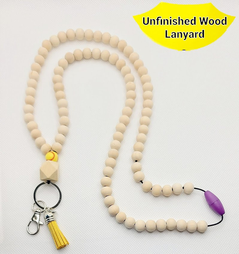 Personalisierbares Schlüsselband Für Lehrer - Holzperlen Schlüssel Oder Id Badge von DongleDongle