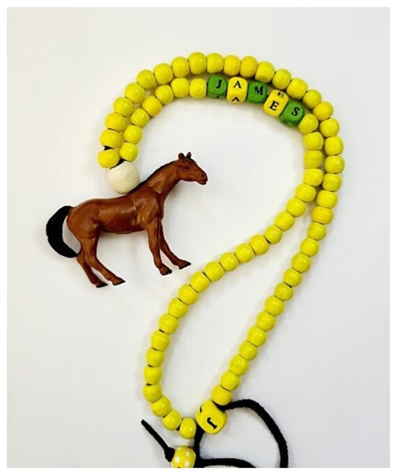 Pferd Tier Kinder Halskette Schmuck/Name Holzperlen Geschenk Für Jungen Und Mädchen Pferd Tier Kinder Halskette Schmuck/Name Holzperlen Geschenk Für Jungen Und Mädchen von DongleDongle