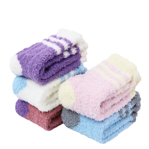 Dongzhi 5 Paare flauschige Socken für Damen, Kuschelsocken,Plüschsocken gemütliche Bettpantoffeln, warme, dicke, weiche Fleece-Socken Dongzhi 5 Paare flauschige Socken für Damen, Kuschelsocken,Plüschsocken gemütliche Bettpantoffeln, warme, dicke, weiche Fleece-Socken von Dongzhi