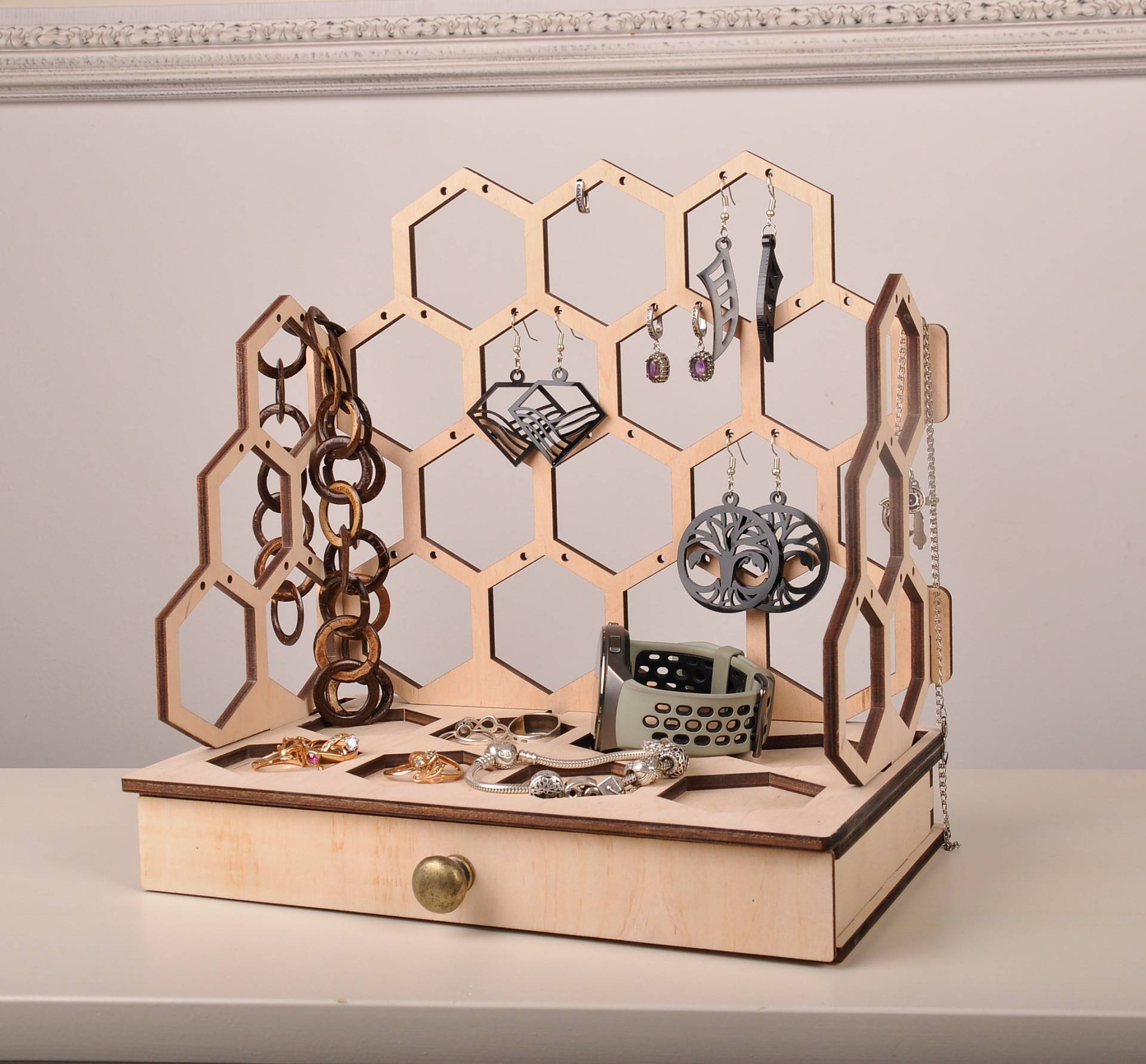 Ohrringhalter. Kettenhalter. Ohrring Organizer. Schmuck Organizer. Schmuck-Vitrinenständer. Halskette Display Ohrringhalter. Kettenhalter. Ohrring Organizer. Schmuck Organizer. Schmuck-Vitrinenständer. Halskette Display von DonitoStudio