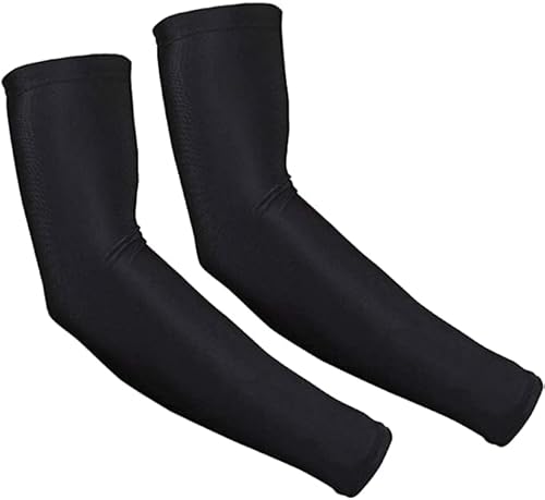 TravelHawk Arm Sleeves Schwarz - XL - 2 Paar - Armlinge Rutschfest Armstulpen Damen Herren Ärmel UV Sonnenschutz für Fahrrad Radsport Wandern Golf Outdoor Armwärmer Arm Warmers von Donkersstuff