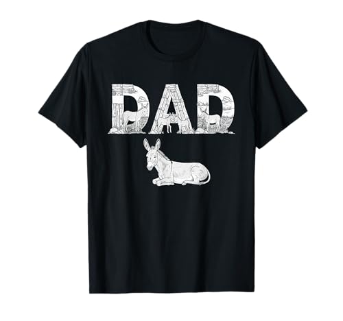 Vintage Esel Papa Vater Opa Vatertag Herren Damen T-Shirt von Donkey Lovers Fathers Day Costume for Men