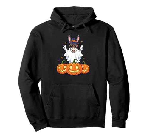 Lustiger Esel Geist Kürbis Boo Halloween Kinder Herren Damen Pullover Hoodie von Donkey Lovers Halloween Ghost Pumpkin Outfits