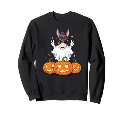 Lustiger Esel Geist Kürbis Boo Halloween Kinder Herren Damen Sweatshirt von Donkey Lovers Halloween Ghost Pumpkin Outfits