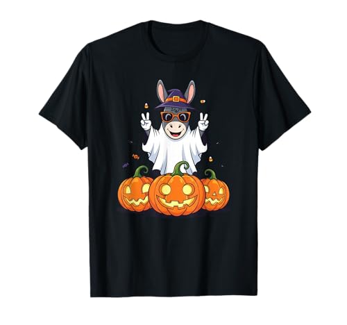 Lustiger Esel Geist Kürbis Boo Halloween Kinder Herren Damen T-Shirt von Donkey Lovers Halloween Ghost Pumpkin Outfits