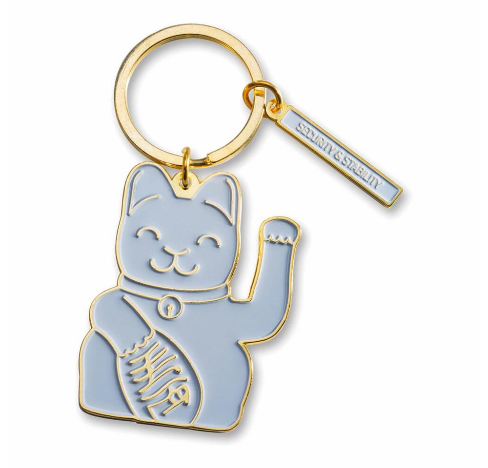 Donkey Products Schlüsselanhänger Lucky Cat Key Ring Grey, Maneki Neko von Donkey Products