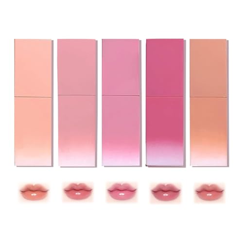 5Pcs/Set Macqueen Lip Tint - Water Glow Lip Tint Set, Macqueen Lip Tint, Dewy Water Glow Lip Tint, Mini Hydrating Lip Gloss, Long Lasting Moisturizing Lip Oil Gloss Lip von Donlinon