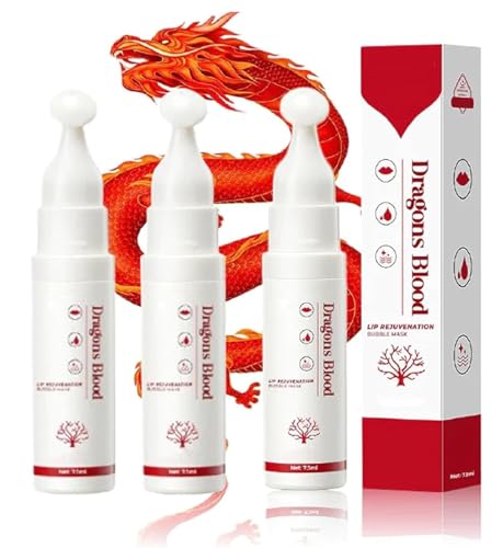 Dragons Blood Lip Rejuvenation Bubble Mask | Dragons Blood Lip Mask,Dragons Blood Lip Balm,Lip Exfoliator Scrub and Moisturizer,Lip Moisturizer (3pcs) von Donlinon