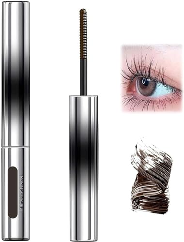 Metal Mascara-Metal Mascara Wand-Bristleless Mascara-Fiber Mascara Combining Thickening And Long Lasting Extensions With Super Thick And Long Mascara Without Smudging (Brown) von Donlinon