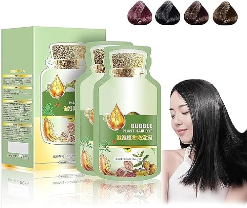 Natural Plant Hair Dye-New Botanical Bubble Hair Dye-Pure Plant Extract for Grey Hair Color Bubble Dye-Plant Based Hair Dye-3 In 1 Hair Dye Shampoo for Women and Man (Chestnut Brown) von Donlinon