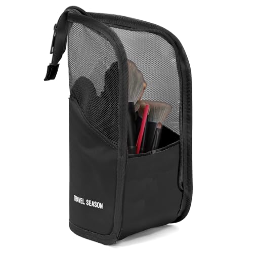 Reise-Make-up-Pinseltasche, wasserdicht, Stand-Up-Pinsel-Organizer, tragbarer Make-up-Pinselhalter für Reisen, Schwarz , modisch von Donmnemb