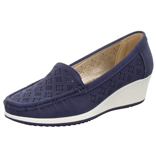 Donna Andrea R1-D06047-NA Damen Slipper Halbschuh gelocht oder geflochten, Größe 41 von Donna Andrea