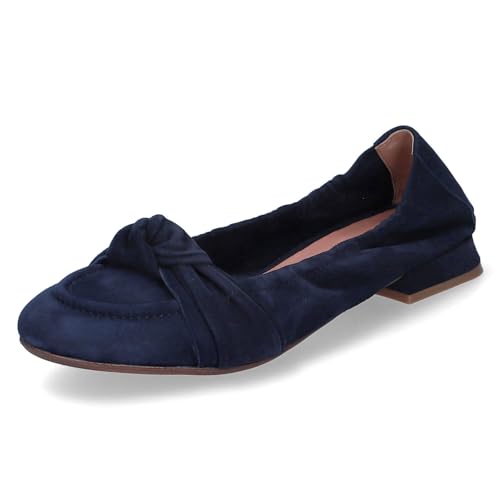 Donna Carolina Damen Ballerinas Adriel Bow Blau Rauleder, Größe:40, Farbauswahl:schwarz von Donna Carolina