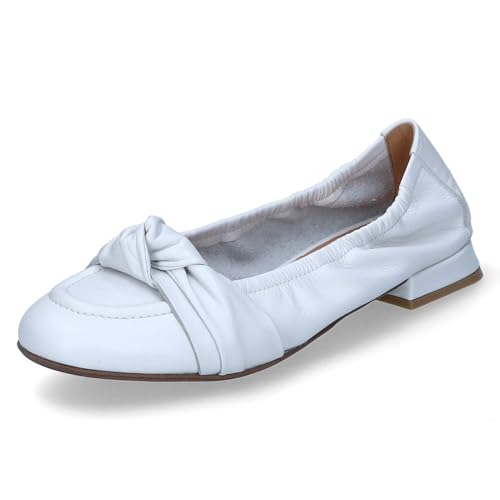 Donna Carolina Damen Ballerinas Adriel Bow Weiß Glattleder, Größe:38, Farbauswahl:weiß von Donna Carolina