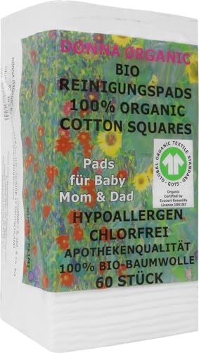 Bio Reinigungspads 60 Stück | Extra Grosse Maxi Pads | 100% Bio-Baumwolle | GOTS-Zertifiziert | Dønna Ørganic | (Extra Groß, 1.0, stück) von Dønna Ørganic