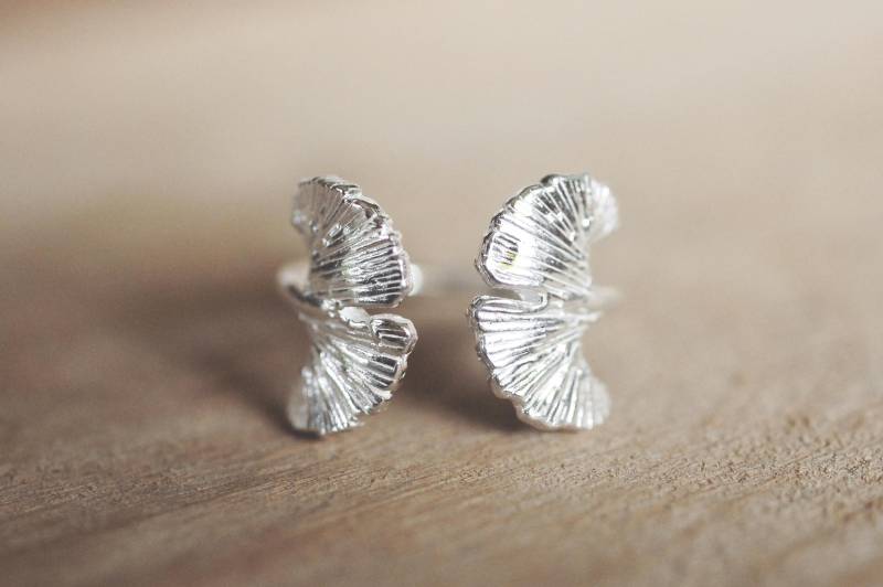 925Er Silber Ring Ginkgo von DonnaAnnaSchmuck