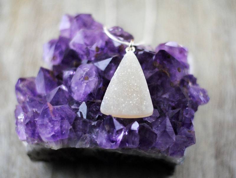 Achatdrusen Anhänger An 925Er Silber Schlangenkette von DonnaAnnaSchmuck