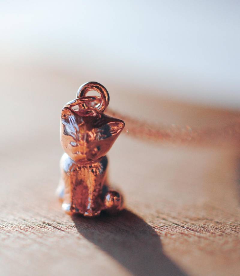 Roségold Vergoldeter Anhänger 18K "Kätzchen" Optional Mit Kette von DonnaAnnaSchmuck
