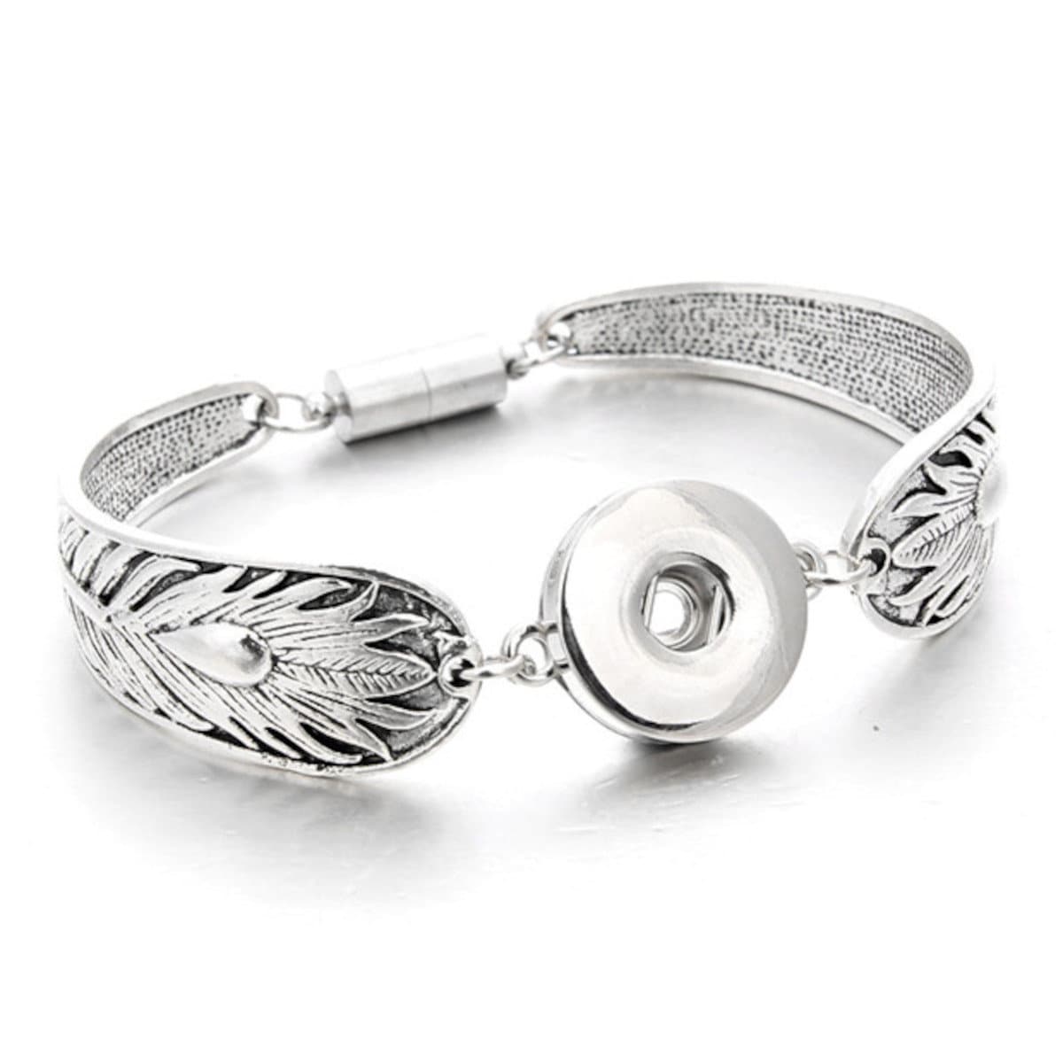 Druckknopf Armband, Silber Löffel 18 -22 Mm, Metall Magnetverschluss, Ingwer Snap, Noosa, Magnolia & Vine von DonnaTrullGlass