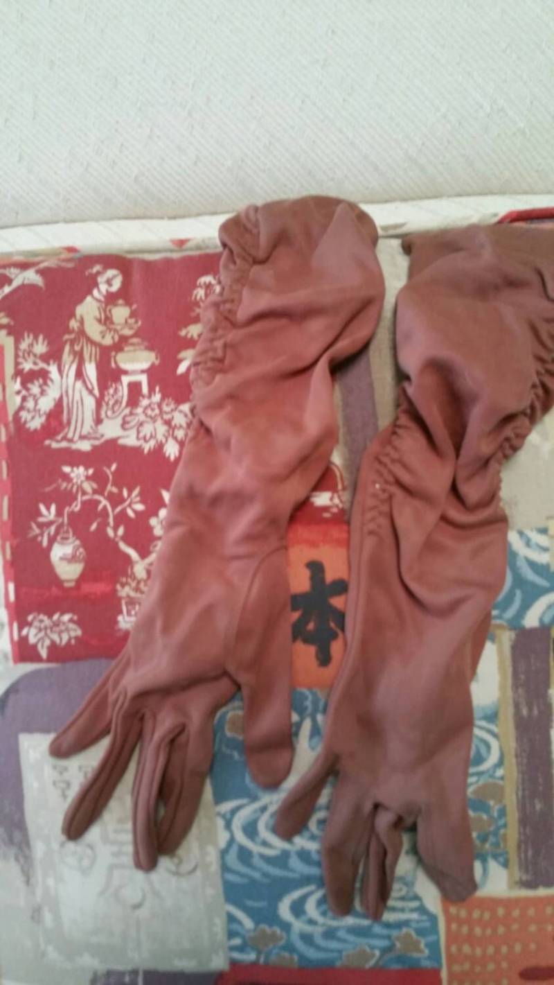 Jahrgang, Formaler, Brauner, Langer Abend Handschuhe Slouch-Handschuhe von DonnasDally