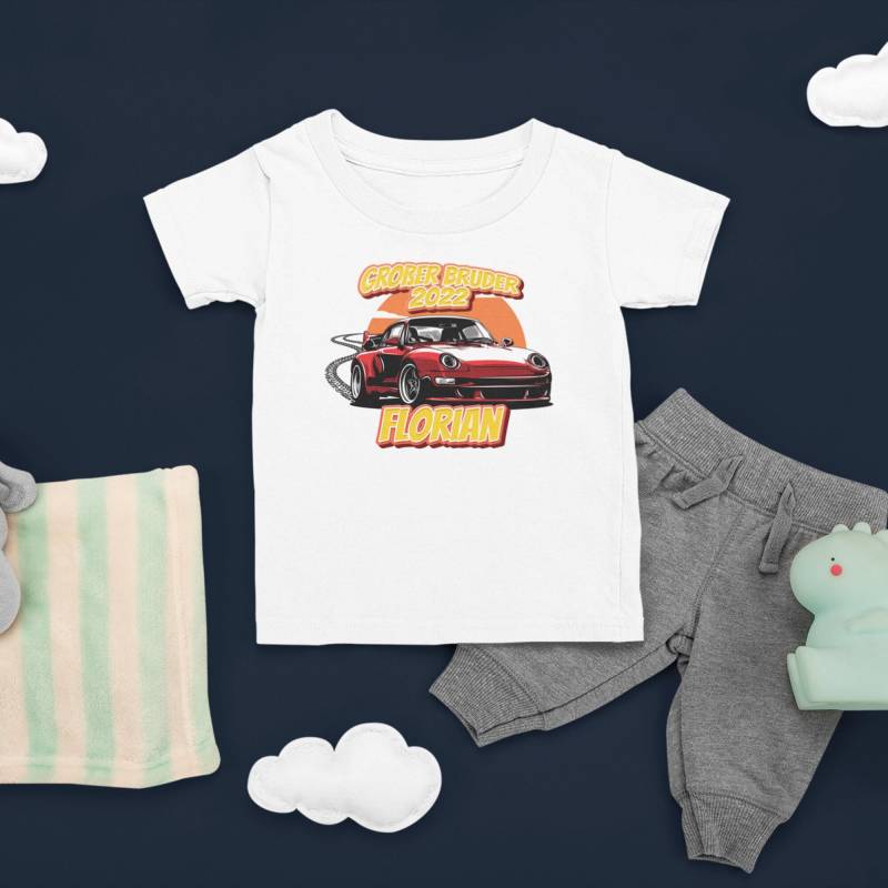 Großer Bruder T-Shirt | Personalisiert Mit Namen Und Jahreszahl Kinder Statement Spruch Auto Kindershirt Für Kleinkinder von DonnerwetterDE