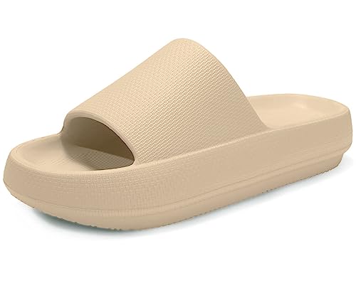 Donpapa Badeschuhe Damen Original Badeschlappen Rutschfest Hausschuhe Badelatschen Pantoletten Herren Sommer Cozy Cloud Slides Schlappen YZ Khaki 37-38 von Donpapa