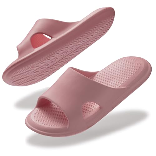 Donpapa Badeschuhe Damen Herren Weich Badeschlappen rutschfest Schnell Trocknend Hausschuhe Sommer Dusche Schuhe Indoor Outdoor Rotbraun W7 EU37-38 von Donpapa