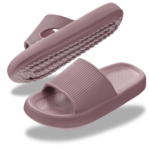 Donpapa Badeschuhe Damen Herren Weich Hausschuhe rutschfest Badeschlappen Leicht Sommer Dusche Indoor Outdoor Schlappen Flops Weinrot 280 von Donpapa