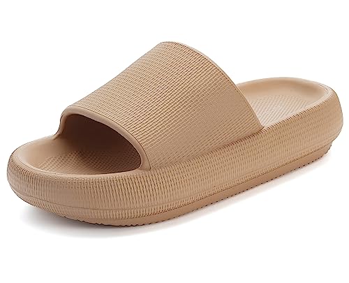 Donpapa Badeschuhe Damen Original Badeschlappen Rutschfest Hausschuhe Badelatschen Pantoletten Herren Sommer Cozy Cloud Slides Schlappen YZ Braun 37-38 von Donpapa